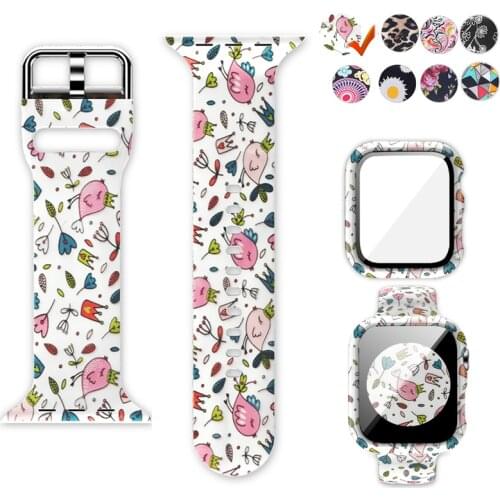 Strap with case for Apple Watch Band Series 6 1 2 3 4 5 silicone for Iwatch 5 4 Strap 38mm 40mm 42mm 44mm wirst Newest Sport