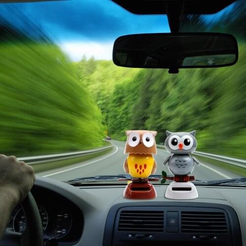 Car Styling Swing Doll Cute Owl Birds Dashboard Decoration Dancing Shaking Head Car Ornament Solar Powered Auto Accessories Gift