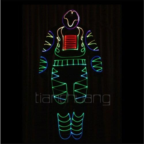 TC-92 Programmable ballroom dance led costumes full color colorful rgb light stage show wear cloth robot suit dj bar performance