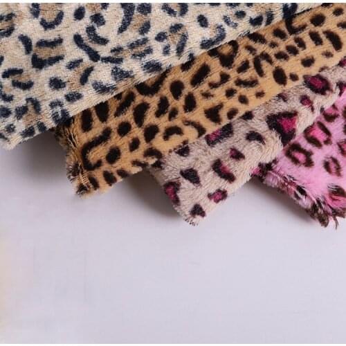 Polyester PV velvet printed leopard print tiger pattern plush printed leopard dot home textile toy childrens clothing fabric