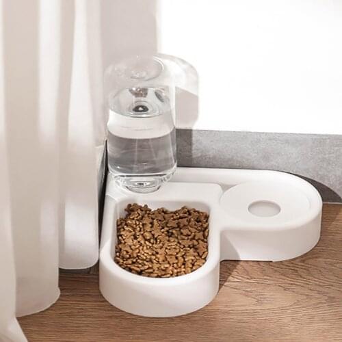 Pet products pet Double bowl plastic bowl cat bowls corner Used to drink water and eat cat bowls with stand platos para mascotas
