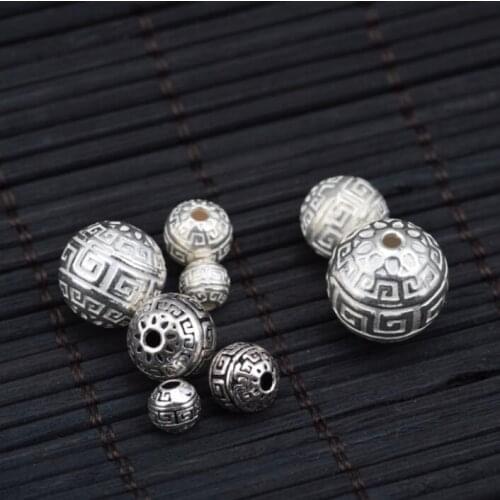100% 925 Silver Jewelry Beads Good Luck Symbol Beads DIY Bracelet Jewelry Accessories