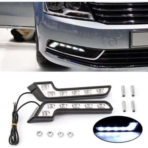 2PCS 12V L Shaped Driving Lamp Daytime Running Fog Light Durable Waterproof Car LED Lamp Car Accessories