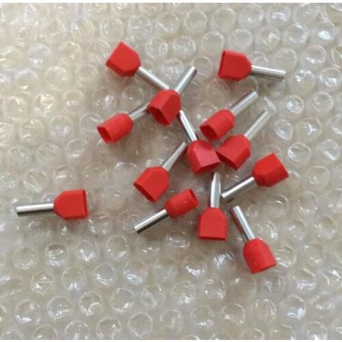 200pcs TE0508 2x0.5mm2 Double tube line nose needle shape Insulated Bootlace Ferrule Terminal