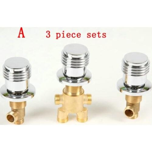 3 Piece suit brass water separator bathtub valves faucet, 3 Types cold and hot water switch, 2/4 ways shower room mixing valve