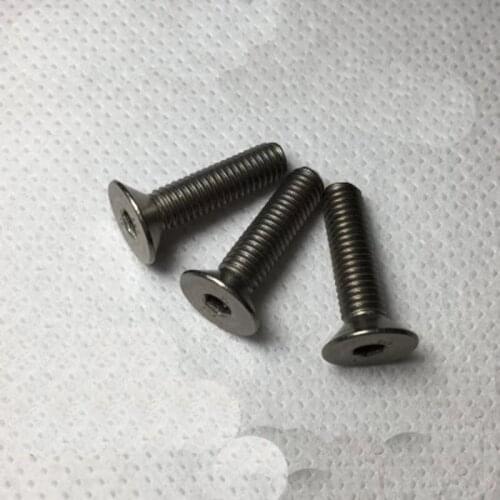 3pcs M5 TA2 Titanium Countersunk head Hexagon socket screw Pure titanium flat head bolt GR2 8mm-45mm Length screws