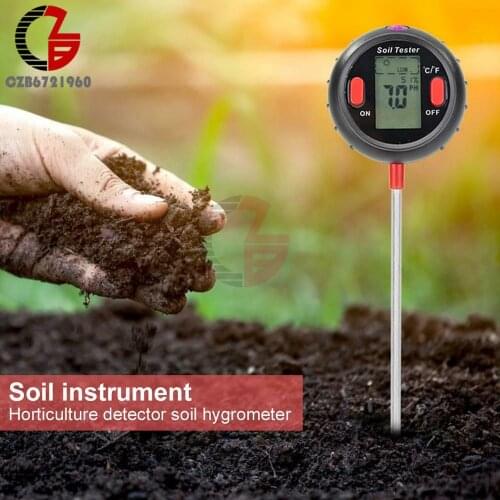 5 in 1 LED Digital Temperature Humidity PH Meter Soil Moisture PH Value Plant Photosynthetic Luminosity for Garden Flower Water