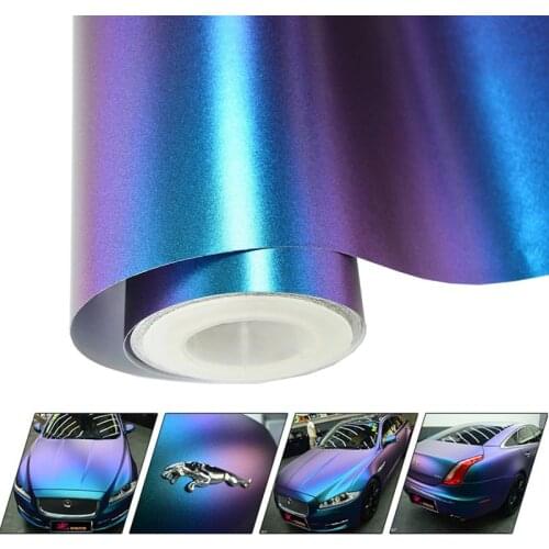 50x500cm Matt Chameleon Pearl Glitter Purple Blue Metallic Vinyl Film Diamond Matte Car Wrap Foil With Air Release Bubbles Free