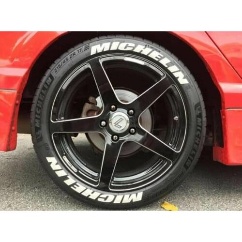 8pcs Rubber Tire Letters Sticker Car Tire Wheel Universal 3D Logo Auto Motorcycle Tires Wheel Stickers Label DIY Car Styling 4.8