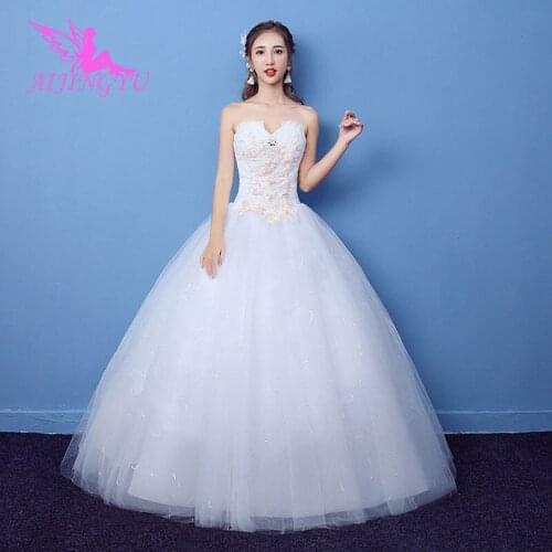 AIJINGYU 2021 communion Customized new hot selling cheap ball gown lace up back formal bride dresses wedding dress WK609