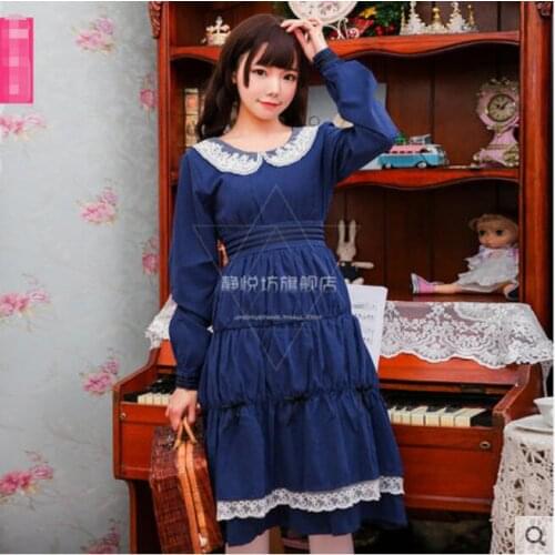 Anime Card Captor COSPLAY DAIDOUJI TOMOYO COS Halloween Party COS Lolita Maid Dress Costumes Sets