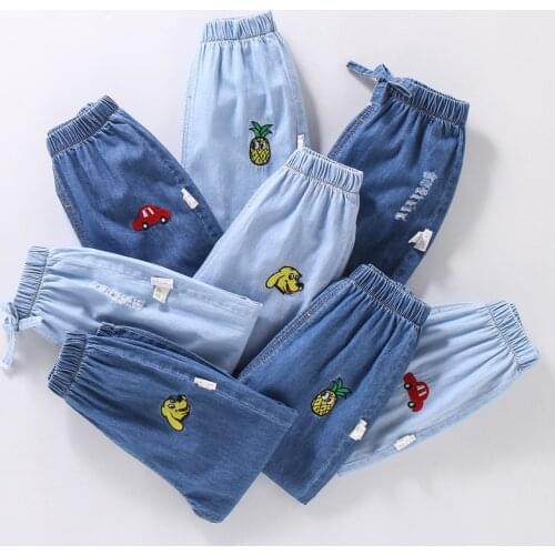 Children Clothing new Summer Kids Boys & Girls Jeans Breathable Trousers Mosquito Pants Thin Style Toddler Girl Pants For 1-6y