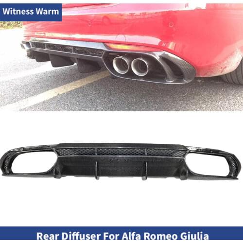 Carbon Fiber / FRP Car Rear Bumper Exhaust Diffuser Lip Spoiler for Alfa Romeo standard bumper 2019 2017 2018