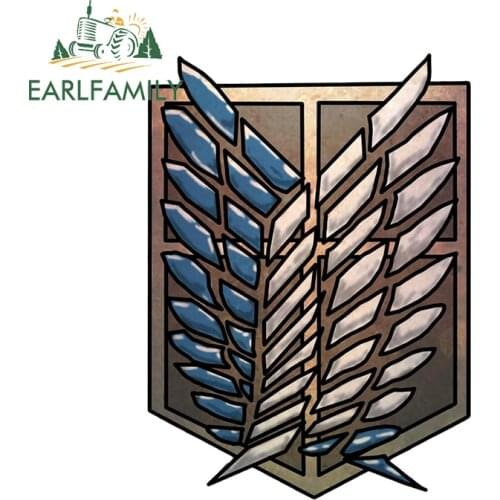 EARLFAMILY 13cm x 9.6cm For Attack on Titan Car Stickers Surfboard Decal Vinyl Car Wrap Repair Campervan Waterproof Decoration