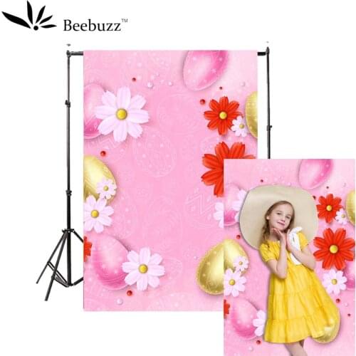 Pink flowers egg background photography studio photophone Easter party children holiday celebration photo shoot