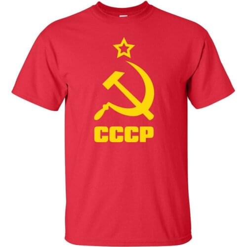 CCCP USSR HAMMER & SICKLE FLAG KGB Soviet Union Russia T-Shirt Cotton O-Neck Short Sleeve Mens T Shirt