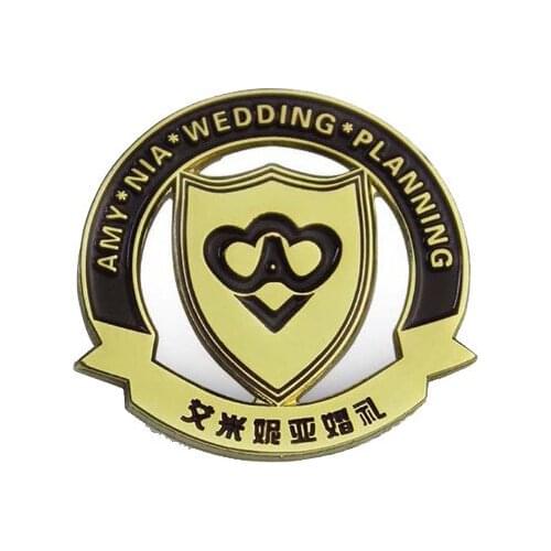Manufacturers supply metal badge brooch custom hollow die casting badge