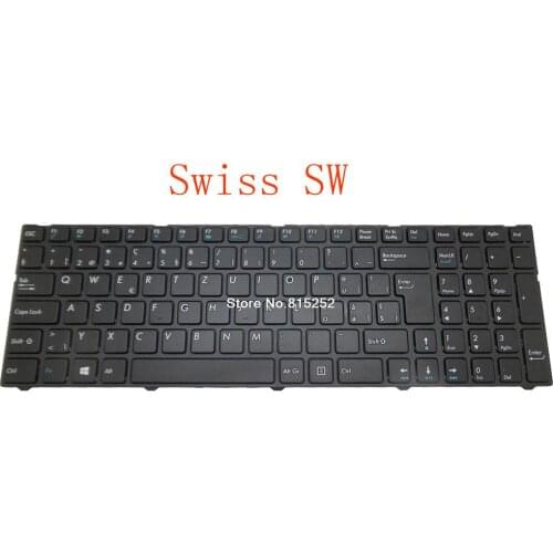 Laptop Keyboard For Medion AKOYA P7631T MD98585 MD98586 MD98587 MD98588 MD98589 Black With Frame SW Switzerland