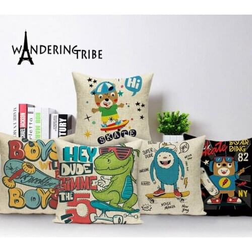 Colorful Cartoon Cushion Cover Bear Elephant Cushions Covers Animal Home Decor Pillow Cases Sofa Bed Throw Pillows Case Kissen