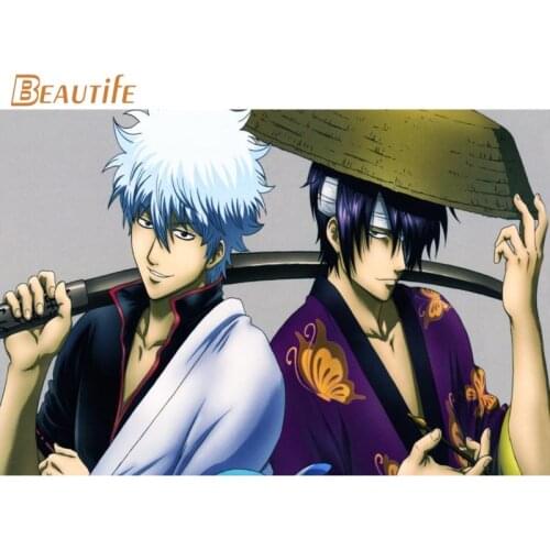 Hot Custom Gintama Cloth Silk Fabric poster Home Decor Wall Art Cloth Silk wall poster print your design