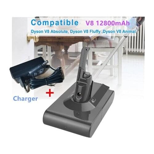 12800mAh 21.6V Battery For Dyson V8 Battery for Dyson V8 Absolute /Fluffy/Animal Li-ion Vacuum Cleaner rechargeable Battery