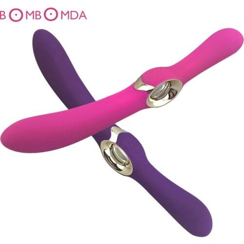 Dual Head Charging Magic Massager Vibrator for Woman Lesbian G Spot Vaginal Massage Female Masturbation Clitoris Stimulation Toy