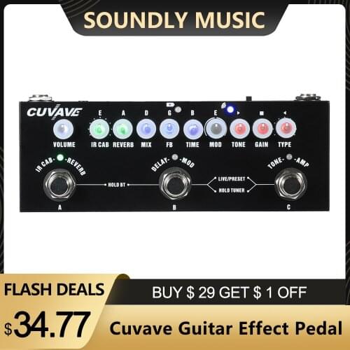 CUVAVE Effect Pedal CUBE BABY Rechargeable Multifunctional Electric Guitar Pedal with Delay Chorus Phaser Reverb Function