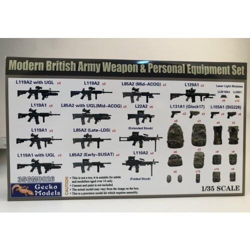 Gecko Models 35GM0026 1/35 British Army Weapon & Personal Equipment Se Model Kit