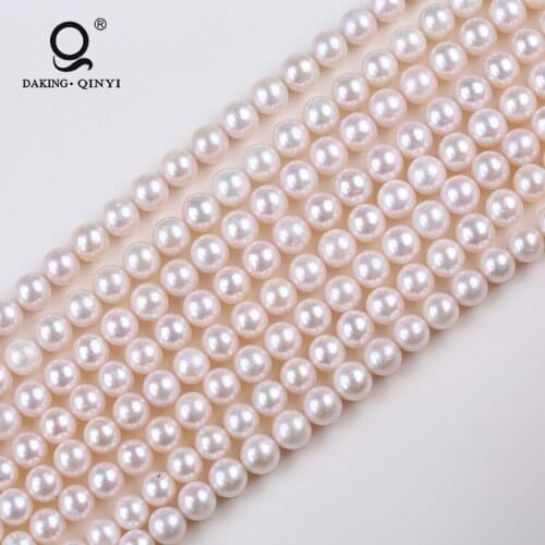 Real A White 8-9mm Round Loose Freshwater Pearl Beads Strands Price