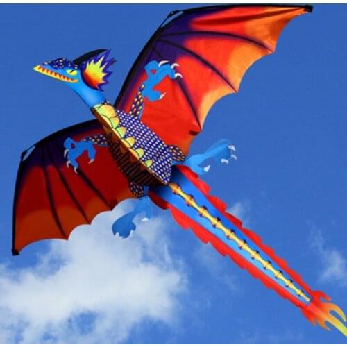 New 3D Dragon Kite With Tail Kites For Adult Kites Flying Outdoor 100m Kite Line F3ME
