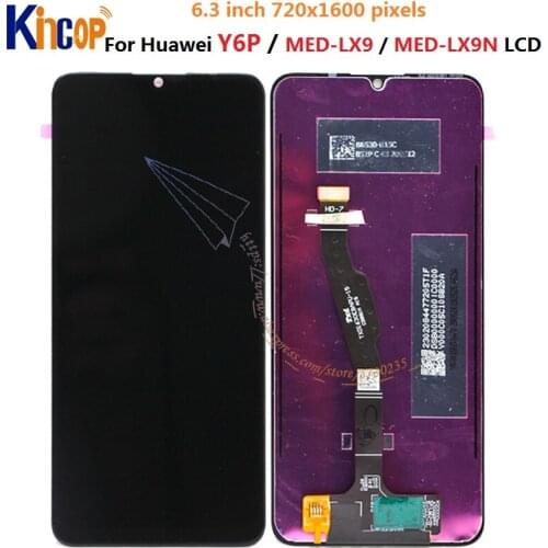 Original 6.3" LCD For Huawei Y6P LCD with frame Display Touch Screen Digitizer Assembly LCD For Huawei Y6p Display Y6P LCD 3.7