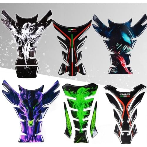 Recrist Motorcycle Reflective Sticker Real carbon 8" Gas Tank Protector Decals Tank Pad for GSXR CBR NINJA MT-10 free keychain