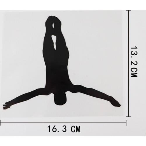 16.3CMX13.2CM Cliff High Diving Base Dive Decal Vinyl Car Sticker Black/Silver 8A-1138
