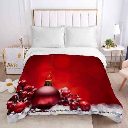 Christmas santa claus Duvet cover Quilt/Blanket/Comfortable Case 140x200 240x220 Queen King Single Bedding for Home Red ball
