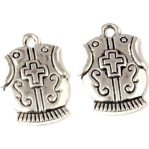 Hot ! 10pcs Zinc Alloy Tone Cross Shield Charm Pendants 15x23mm DIY Jewelry nm248