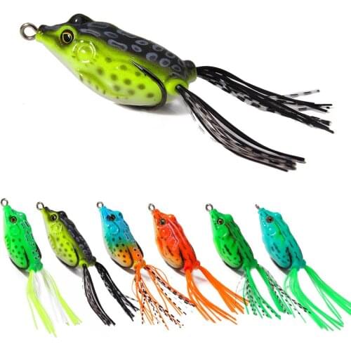 6pcs Soft Frogs Bass Fishing Lure Top Water Frogs Fishing Lures Baits Isca Artificial Bait