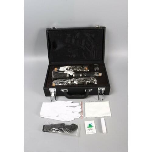 Professional C key Clarinet Ebonite Wood Nickel Plated Key Two Barrels with Case