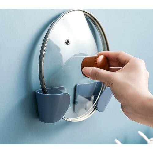 2pcs/set Adjustable Wall Mounted Pot Lid Holder Multi-function Cutting Board Pan Cover Holder Kitchen Cooker Stand