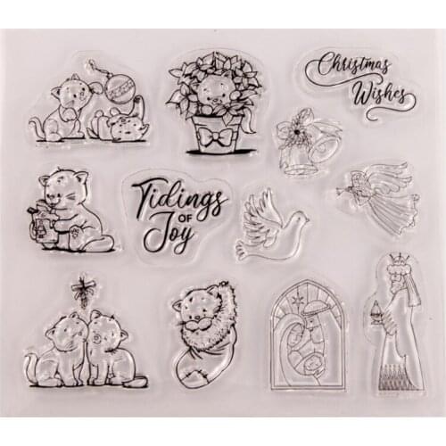 Christmas Animals Transparent Clear Silicone Stamp Seal DIY Scrapbooking Rubber Stamping Coloring Embossing Diary Decor Reusable