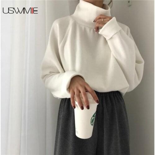 Spring Women Sweater Leisure Skinny Thickened Turtleneck Casual Solid Color Long Sleeve Bottoming Plus Size Female Pullover
