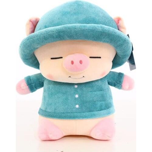 Pig doll cloth bed super germ sleep pillow blue piglet yellow pigpies plush toys girl boy childrens doll cute