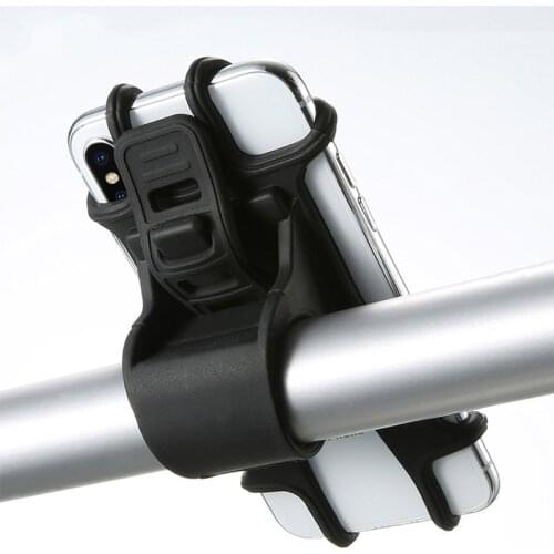 Bike Phone Holder Silicone Adjustable Pull Button Anti-shock Phone Holder Mount Bracket Fork For Bicycle Phone Holder Phone