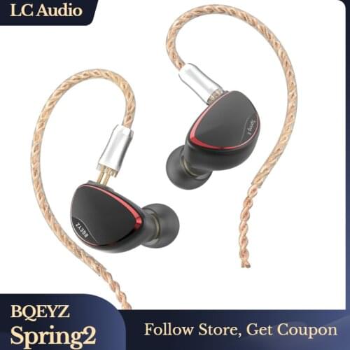 BQEYZ Spring2 HIFI In Ear Earphones Triple Hybrid+BA Driver+13mm Dynamic Driver+Piezoelectric Headphones with 2Pin 0.78mm IEM