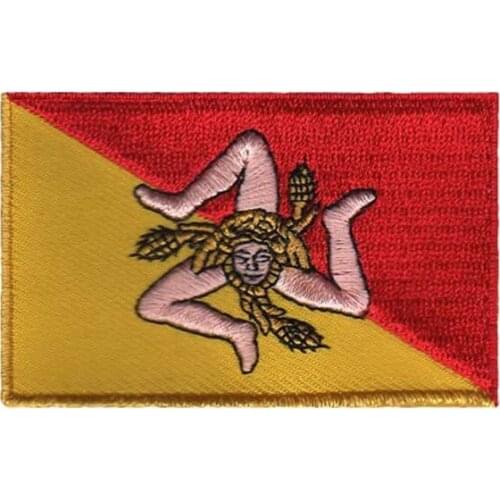 Embroidery Sicily Badge/Embroidery Patch Made by Twill with Flat Broder and Iron On Backing MOQ50pcs free shipping by Post