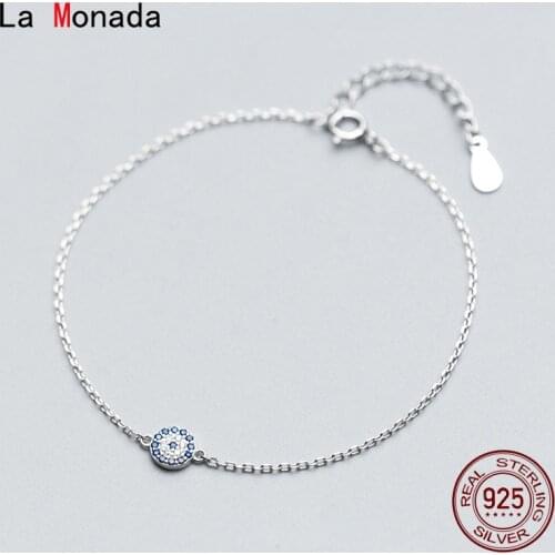 La Monada Round Eye Fine Silver 925 Jewelry Bracelet Female Woman Chain Minimalist Bracelets For Women Silver 925 Sterling