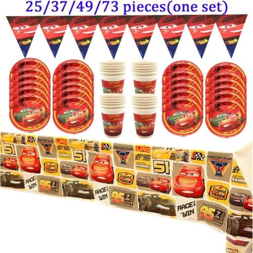 1 years Baby Boys Cars Birthday Party Decorations Banners Dsiney Party Supplies Paper Cup Plates Tableware Halloween Party Flags