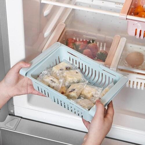 1PCS Fridge Food Organizer Adjustable Storage Rack Organizer Storage Drawer Container Refrigerator Box Rack Fridge Storage Shelf
