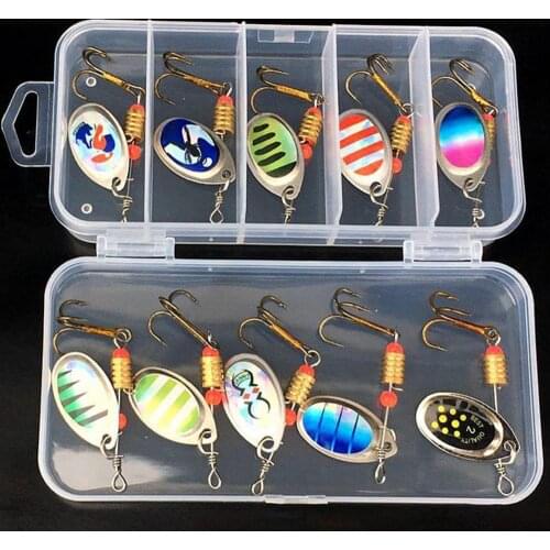 10Pcs/Set Simulated Metal Sequin Lure Hook Fake Bait Fishing Tackle Accessories