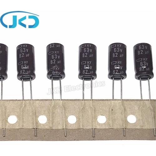 10pcs/lot 63v 82uf NCC KY Series 8*15mm high-frequency low-impedance aluminum electrolytic capacitor 82uf 63v NIPPON