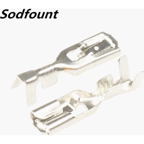 100pcs H62 brass tinned 4.8mm automotive terminal Automotive connector female terminal DJ622C-D4.8A